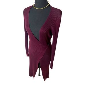 Burgundy, Wine red wrap dress. Fits a size 10